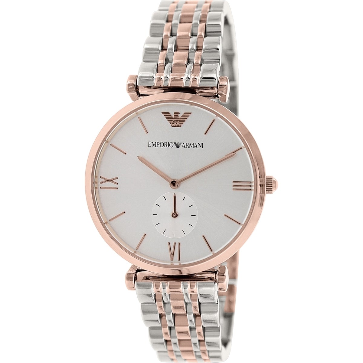 Emporio Armani Retro Silver Dial Two-Tone Watch AR1677