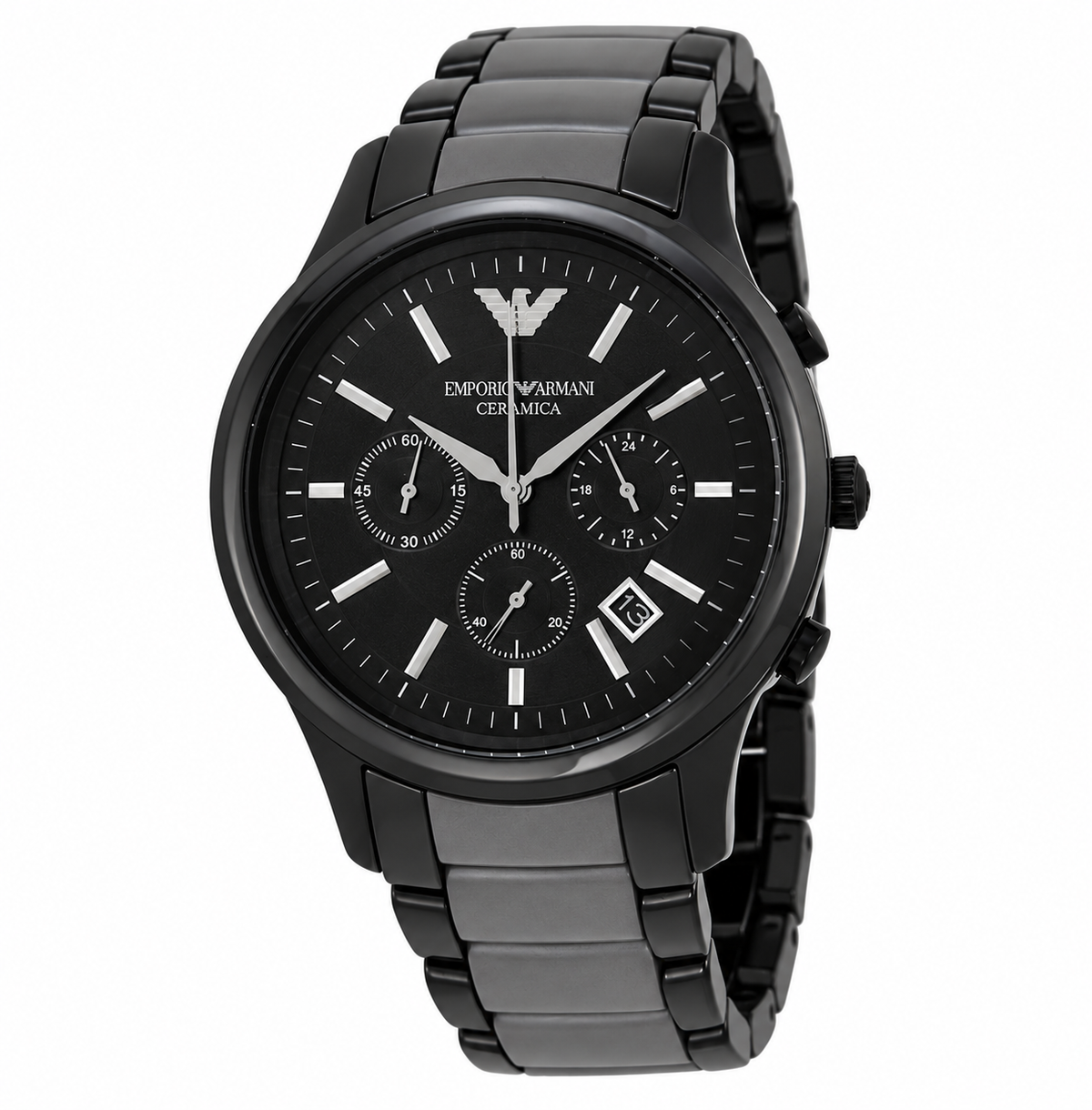 Emporio Armani Ceramica Chronograph Black Dial Watch AR1452