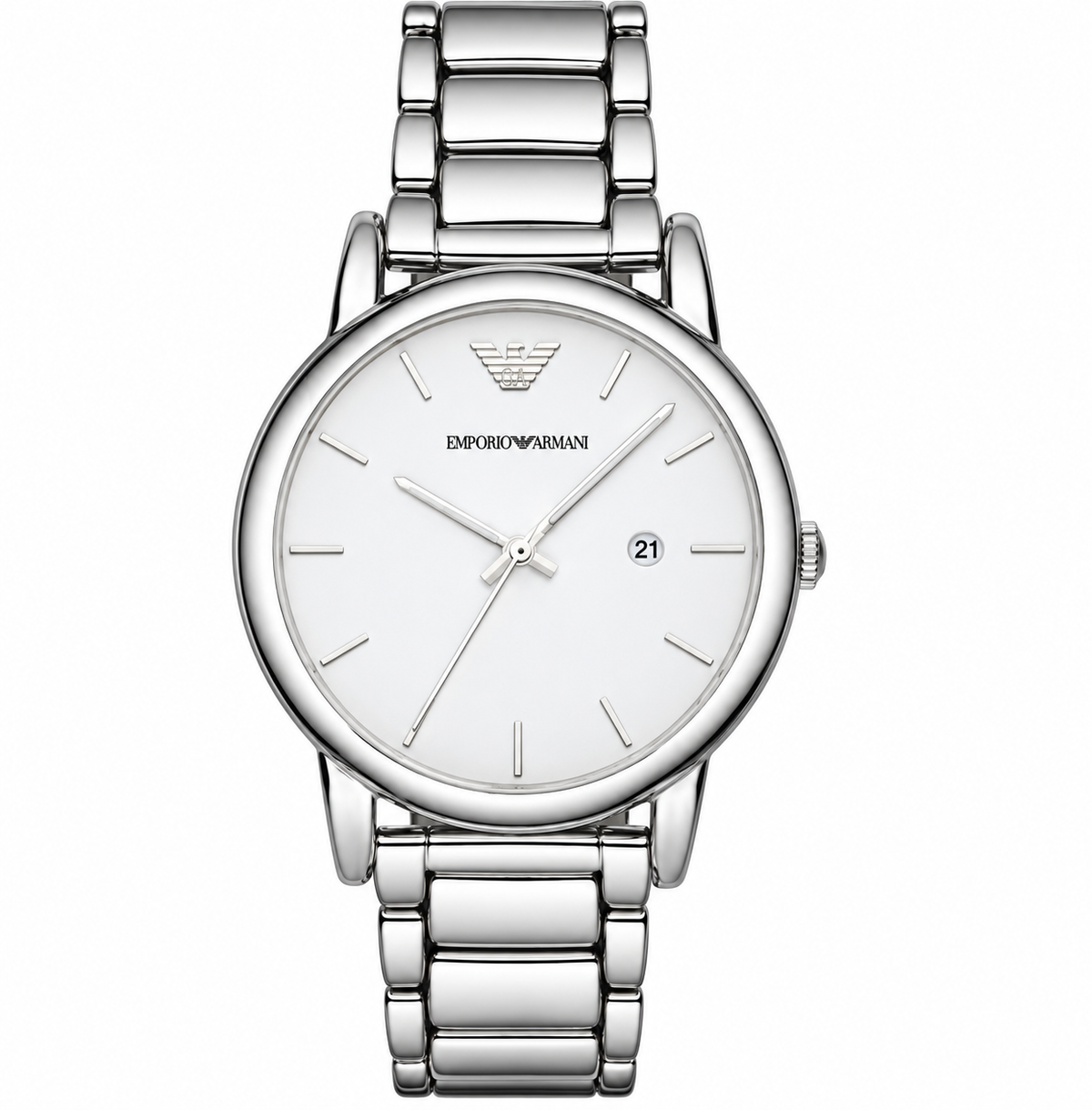 Emporio Armani Classic Luigi Quartz Silver Dial Silver Steel Strap AR1854