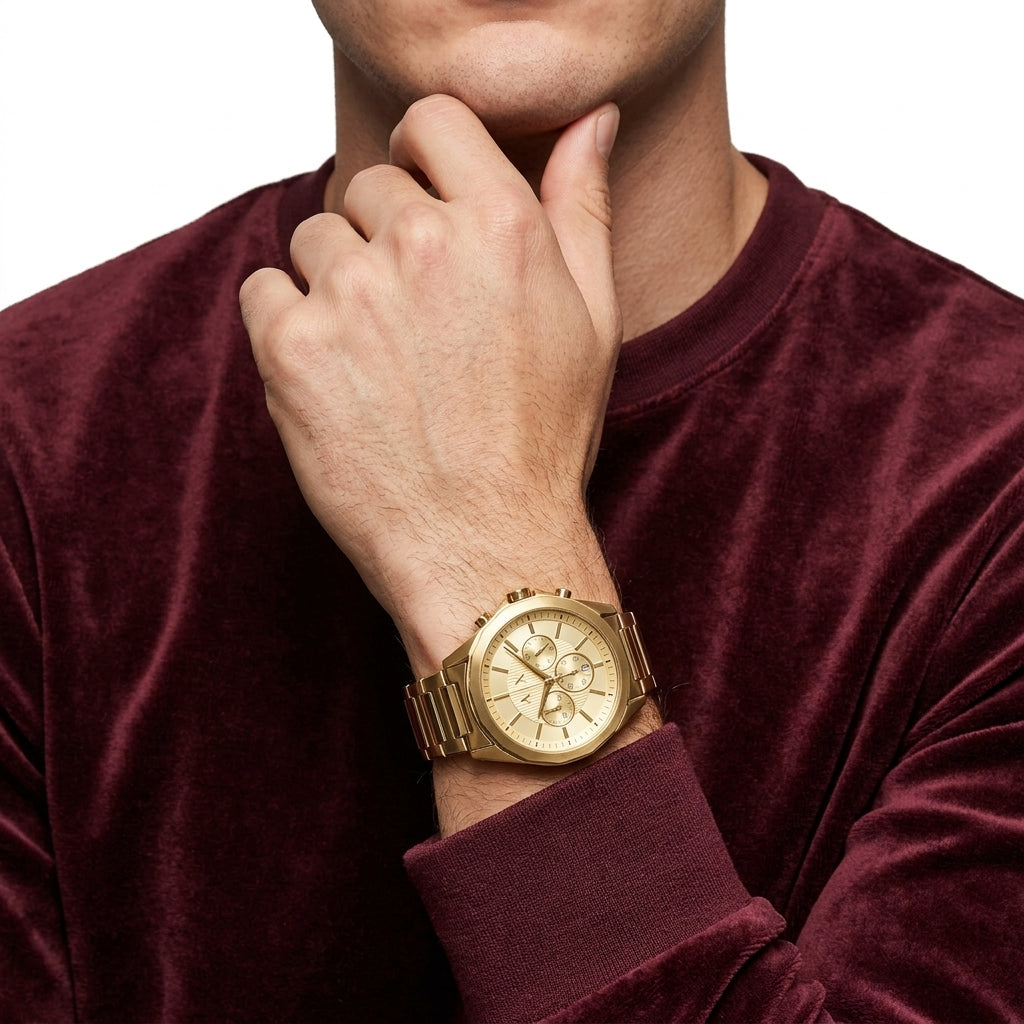 Armani Exchange Drexler Chronograph All Gold Watch - AX2602