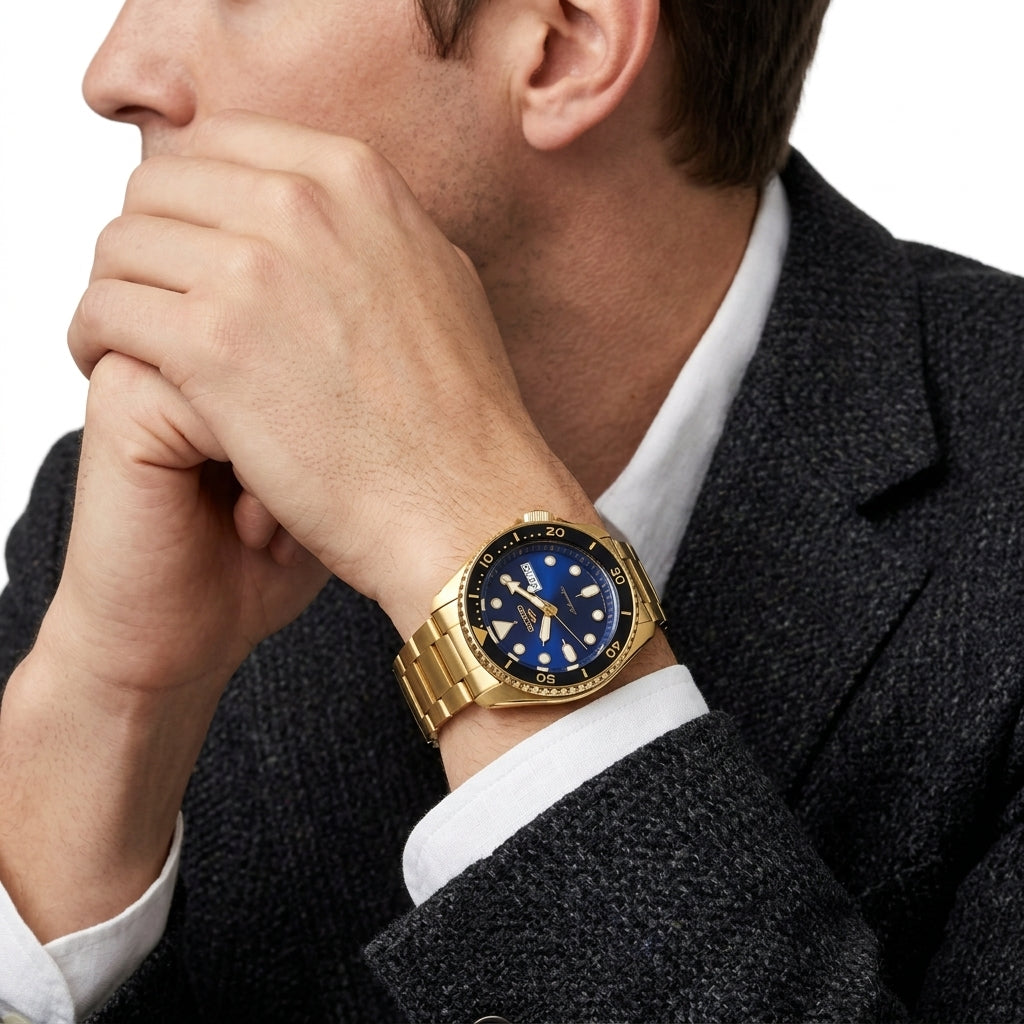 Seiko 5 Sports Automatic Gold Men's Watch - SRPK20