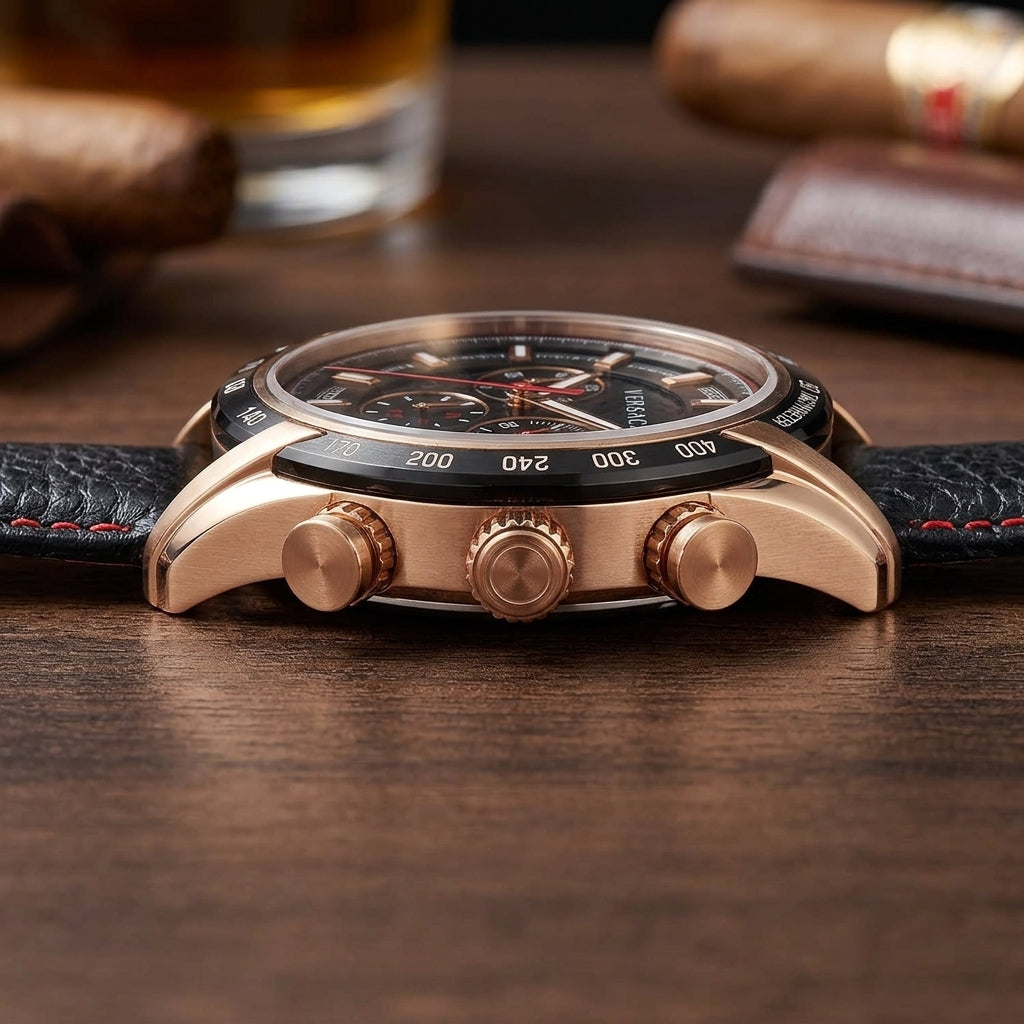 Versace V-Ray Leather Strap Watch VDB040014