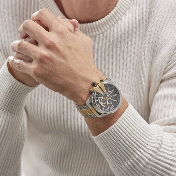 Diesel Mega Chief Silver/Gold-Tone Chronograph Watch DZ4581