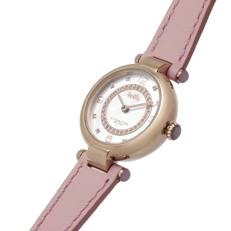 Coach Cary Mother Of Pearl Dial Pink Leather Strap Women's Watch 14503896 - Dawson Watches #2