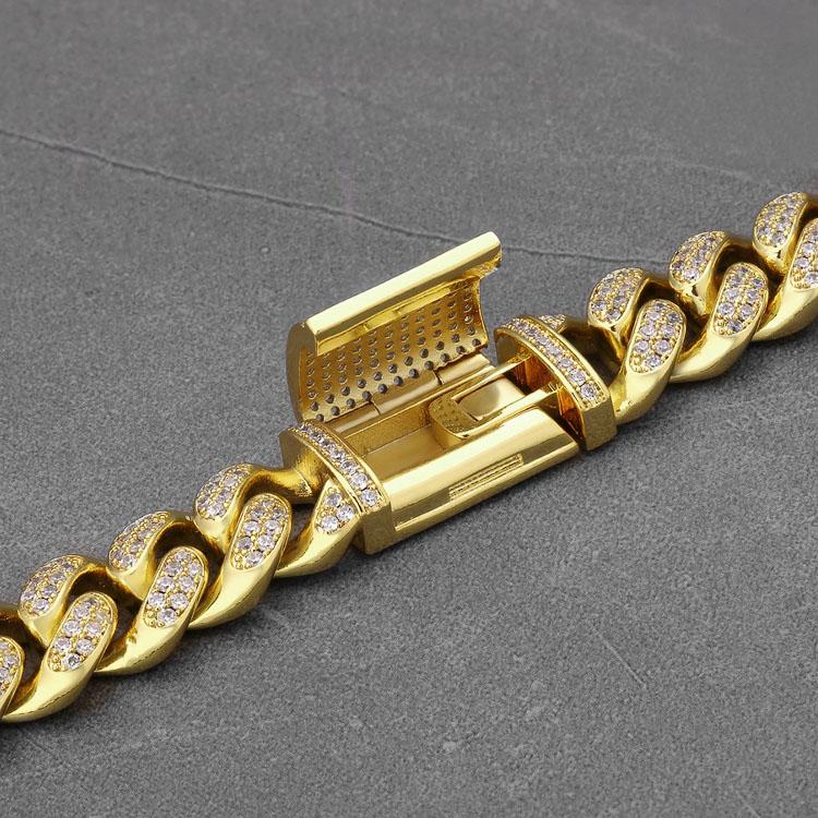 Big Daddy 12mm Iced Out Diamond Gold Cuban Bracelet