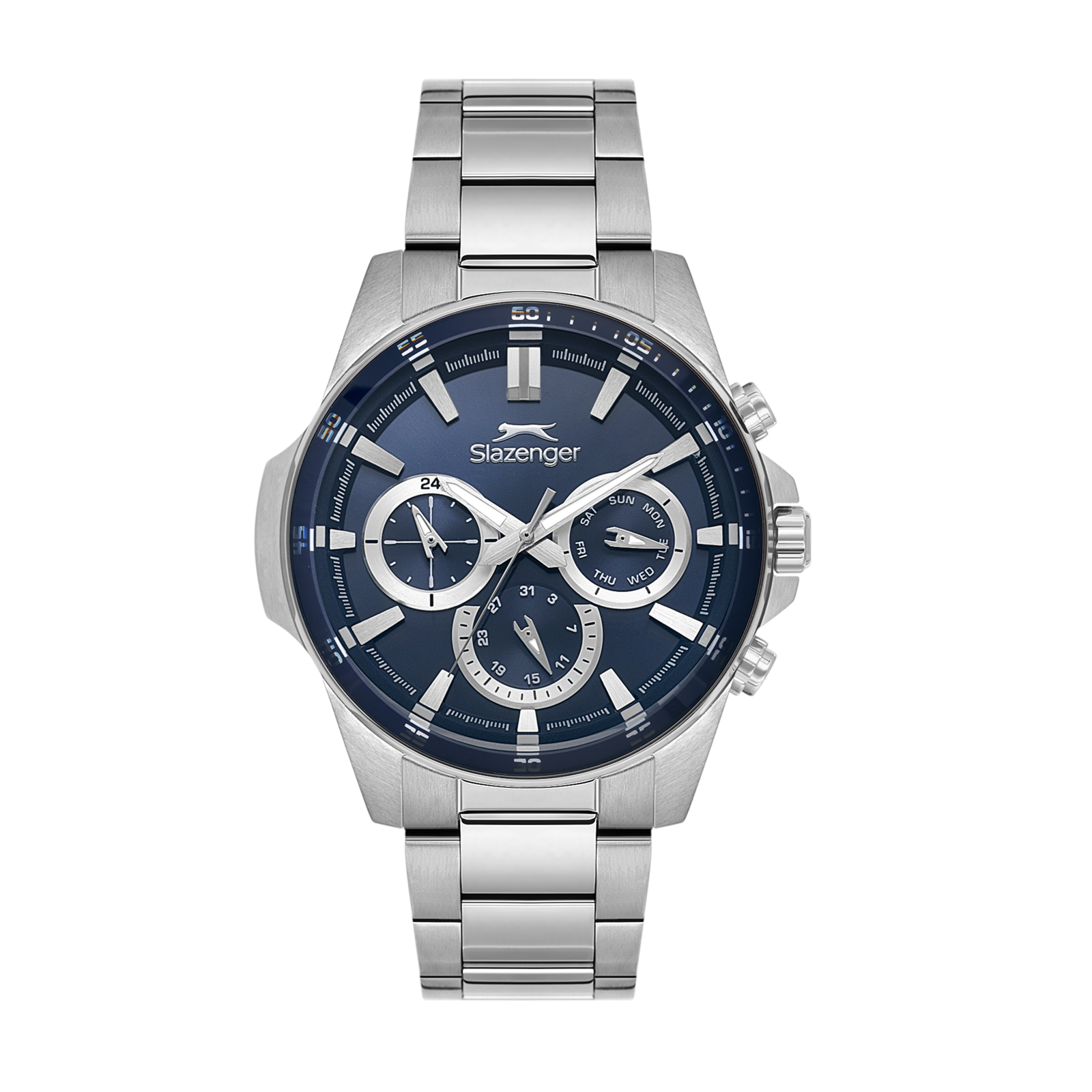 Slazenger Sporty Multifunction Blue Dial Silver Watch - SL.09.2456.2.03