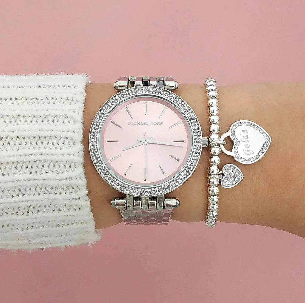 Michael Kors Darci Crystal Paved Pink Dial Ladies Watch MK3352