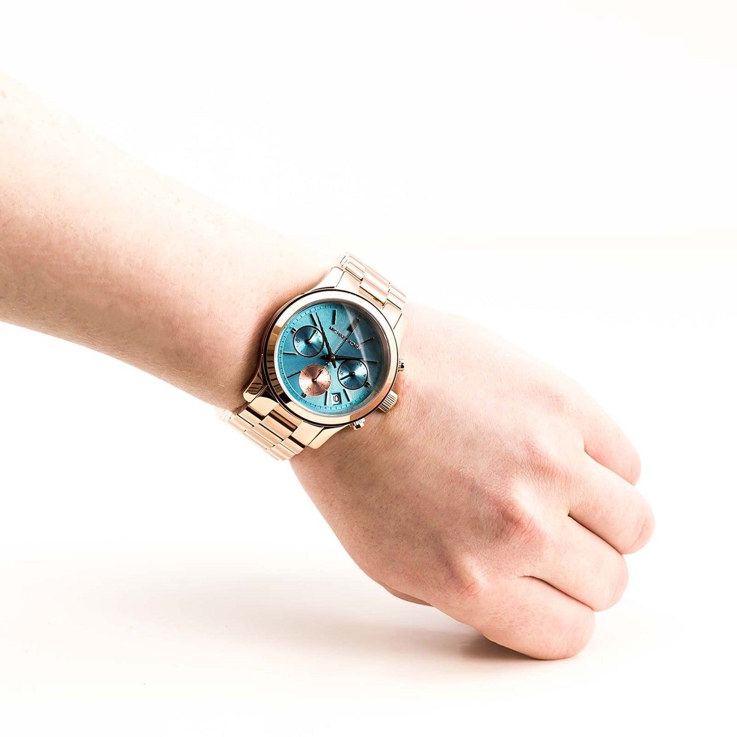 Michael Runway Runway Blue Dial Rose Gold-plated Ladies Watch MK6164