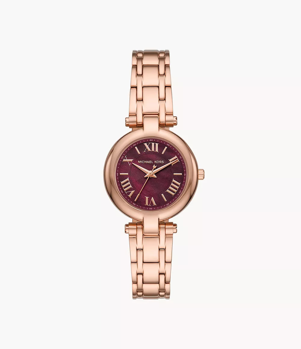 Michael Kors Three-Hand Rose Gold-Tone Stainless Steel Watch - MKO1084 mk01084 - Image 1