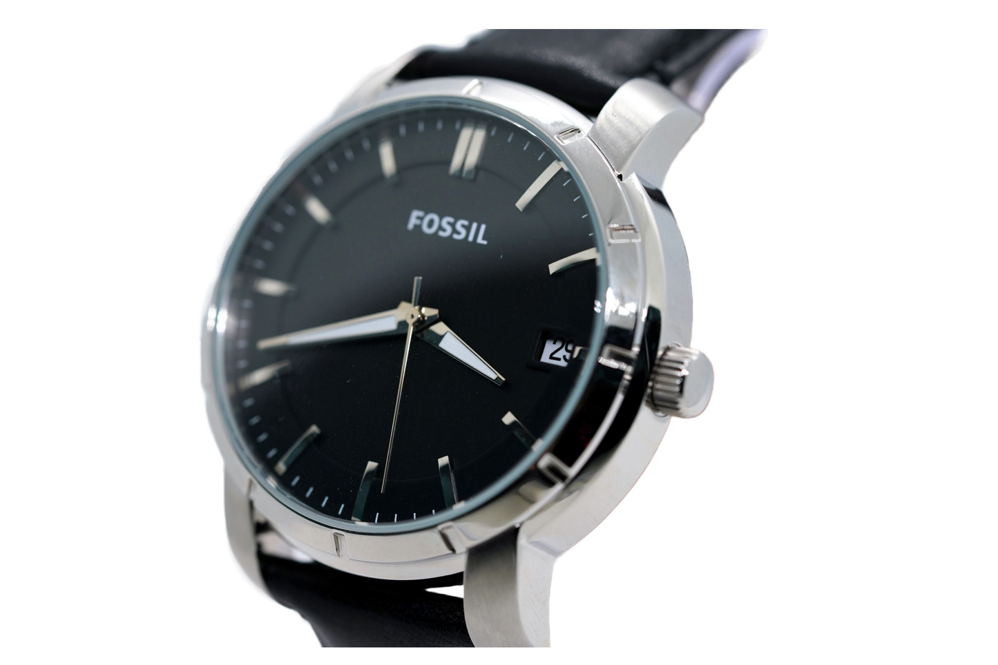 Fossil Black Dial Leather Strap Automatic Men's Watch BQ1274