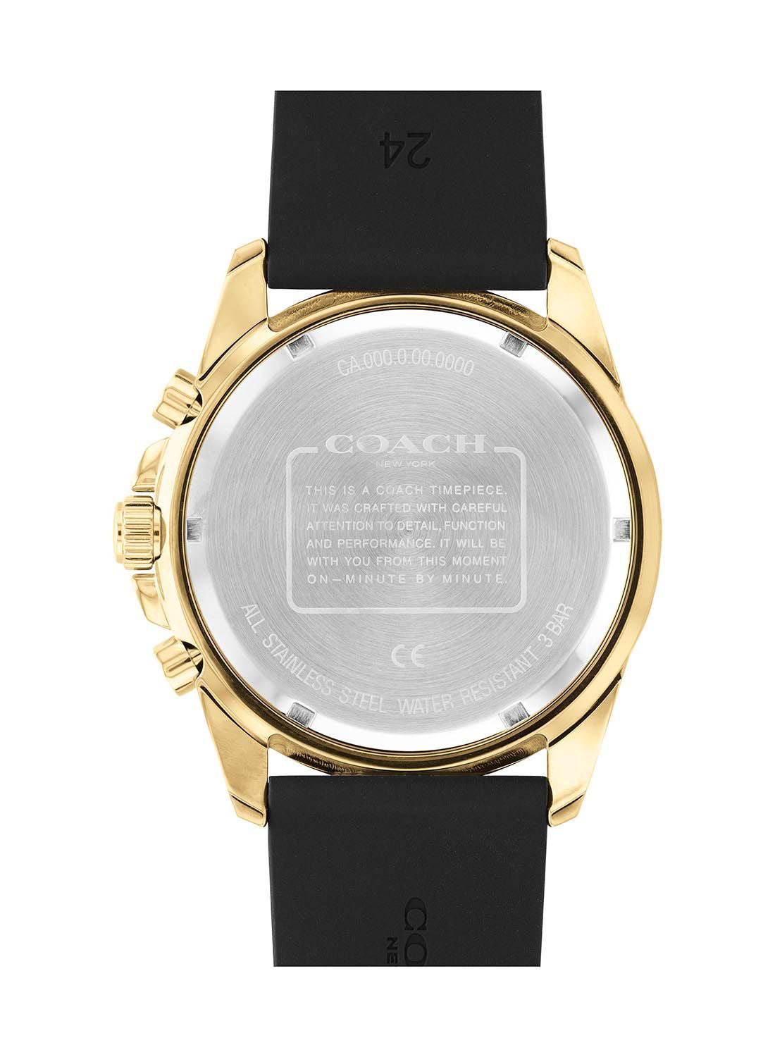 Coach Kent Black Silicon Strap Gold Men's Watch 14602564 - Dawson Watches #3