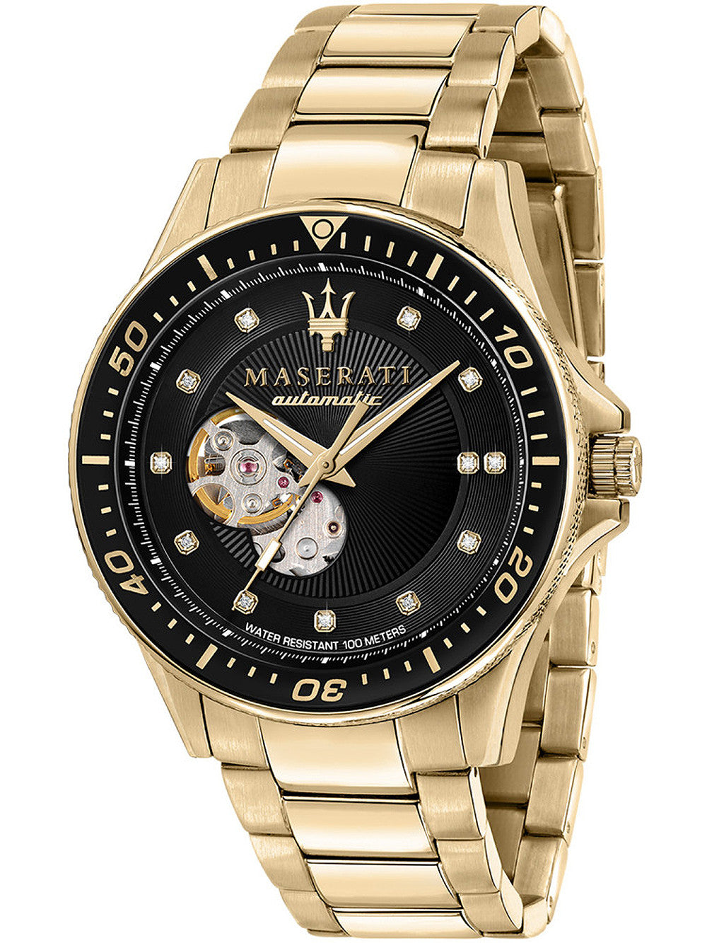 Maserati Sfida Black/Yellow Gold-Toned Men's Watch R8823140003
