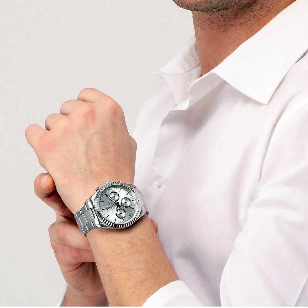 Maserati Silver Stainless-Steel Quartz Men's Watch R8853100018