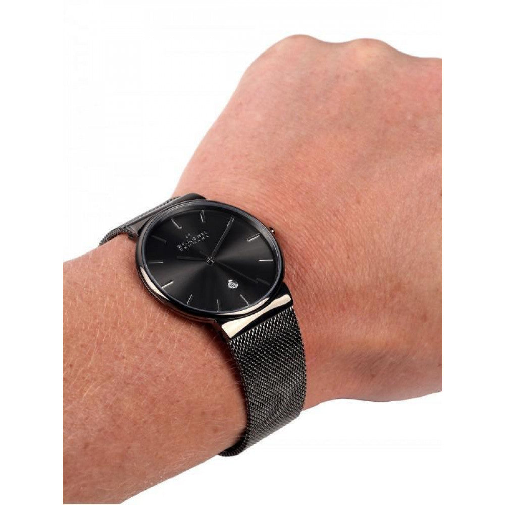 Skagen Ancher Grey Dial Ion-plated Mesh Men's Watch SKW6108