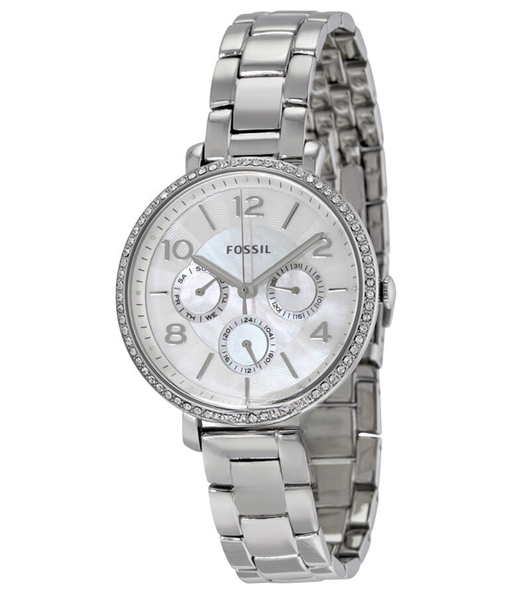Fossil Jacqueline Multi-Function White Dial Stainless Steel Ladies Watch ES3755