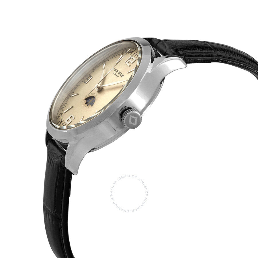 Akribos Champagne Dial Black Leather Men's Watch AK637SSW - Dawson Watches #2