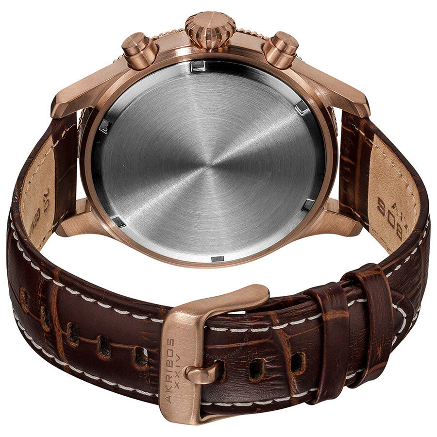 Akribos Ultimate Chronograph Rose Gold-Tone Men's Watch AK575BR - The Watches Men & Co #3