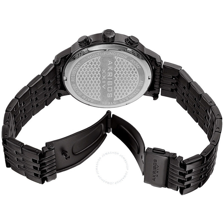Akribos XXIV Black Dial Dual Time Men's Watch AK942BK - Dawson Watches #3