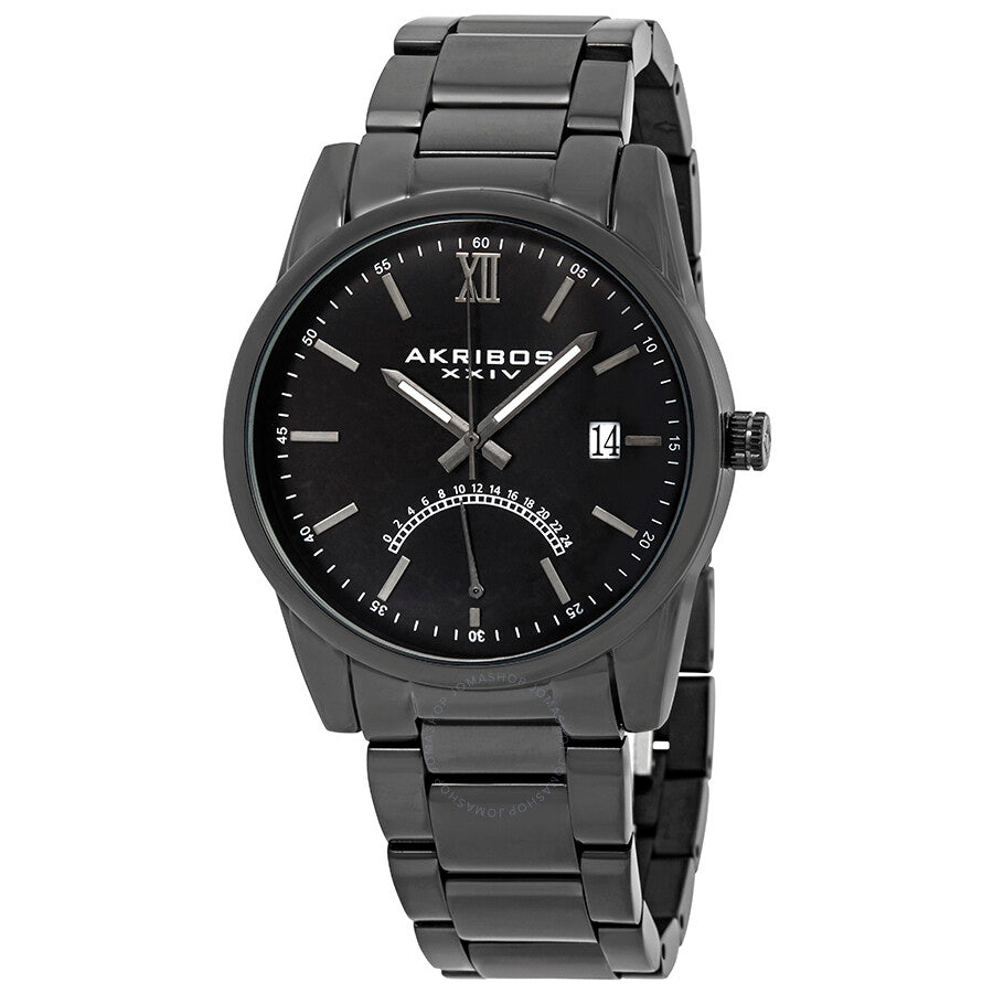 Akribos XXIV Black Dial Black Ion-plated Men's Watch AK962BK - Dawson Watches