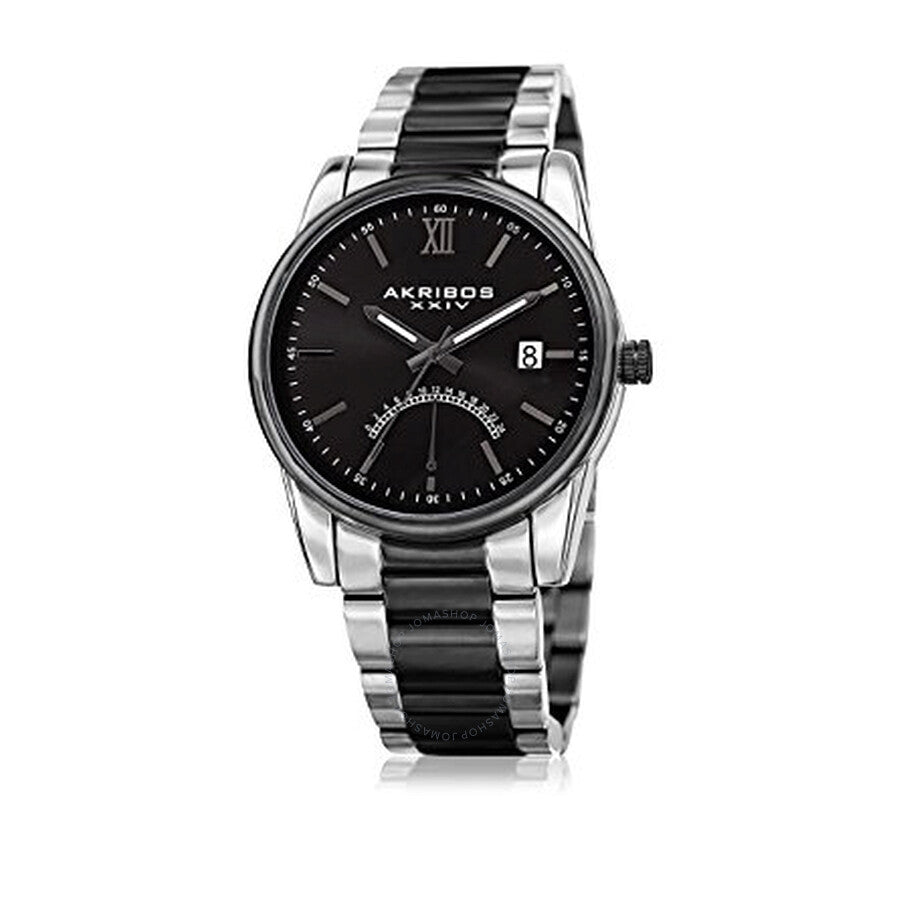 Akribos XXIV Black Dial Two-tone Men's Watch AK962TTB - The Watches Men & Co