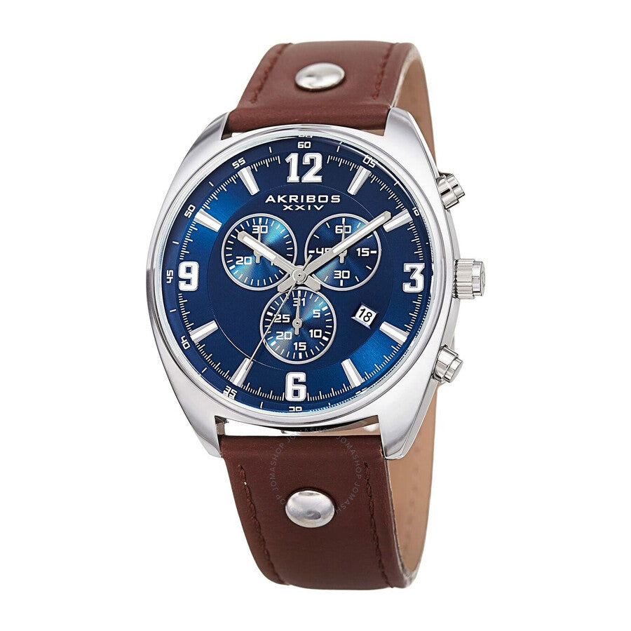 Akribos XXIV Chronograph Quartz Blue Dial Men's Watch AK969BRBU - The Watches Men & Co