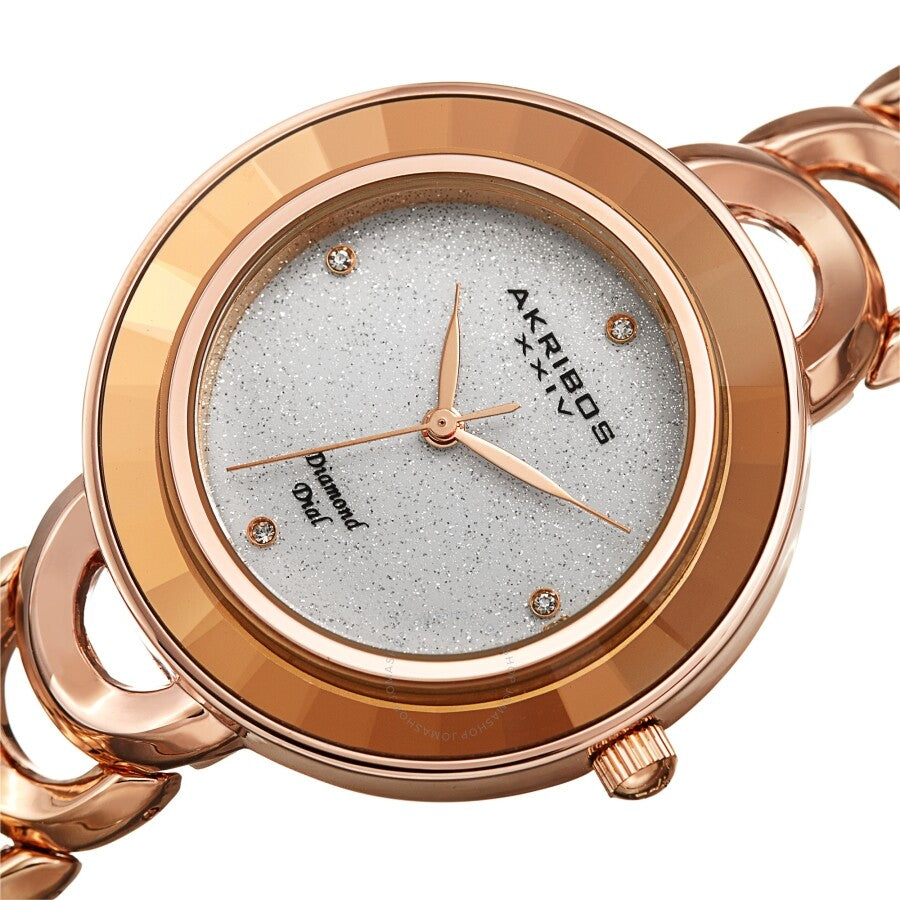 Akribos XXIV Quartz Diamond Silver Dial Ladies Watch AK1088RG - Dawson Watches #2