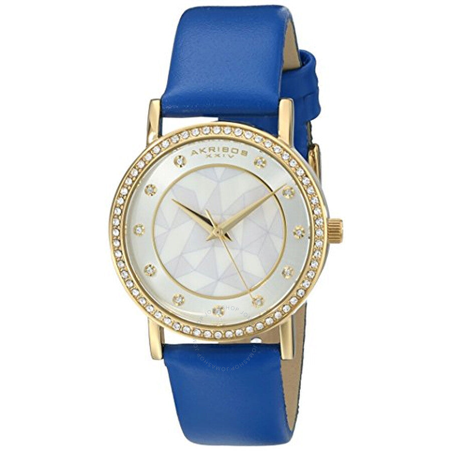 Akribos XXIV Geo-Pattern Mother of Pearl Dial Ladies Watch AK791BU - Dawson Watches