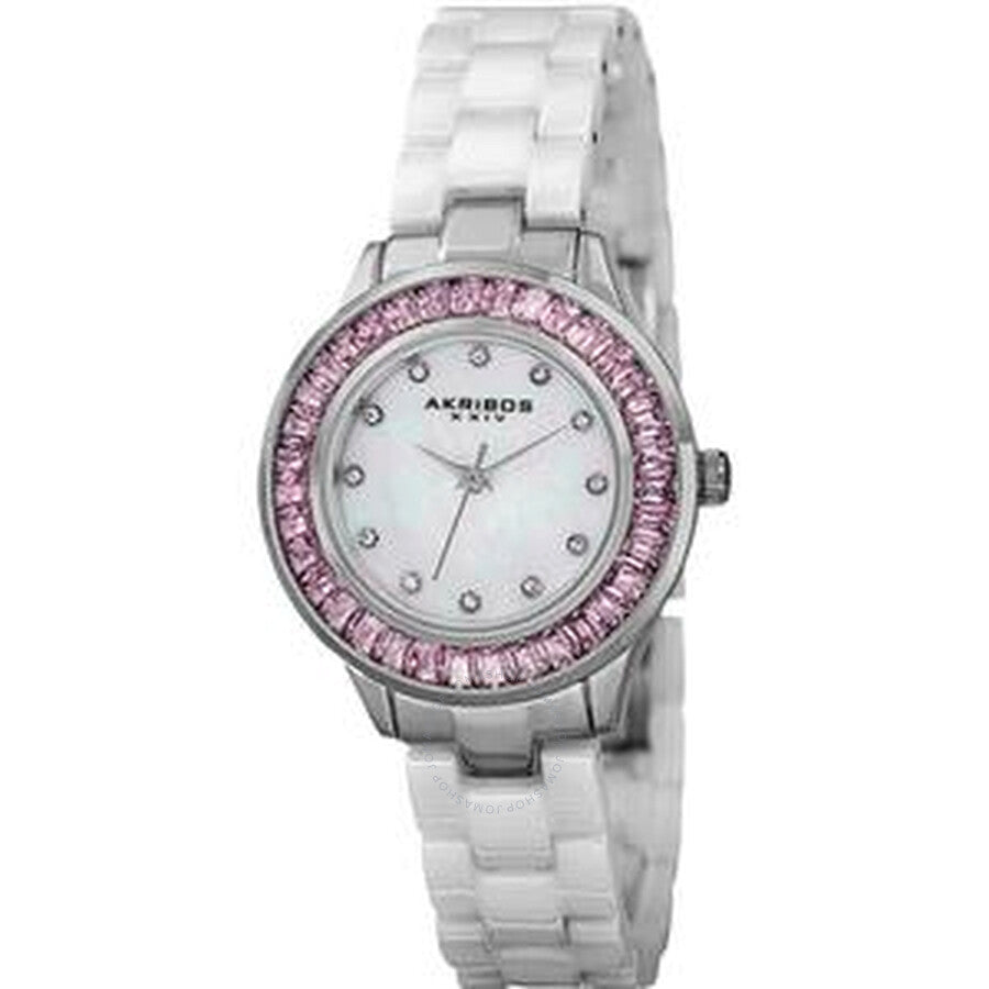 Akribos XXIV Mother of Pearl Dial Quartz Ladies Watch AK781WTP - The Watches Men & Co