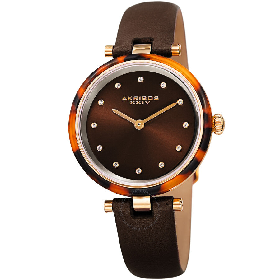 Akribos XXIV Quartz Brown Dial Ladies Watch AK1052BR - Dawson Watches