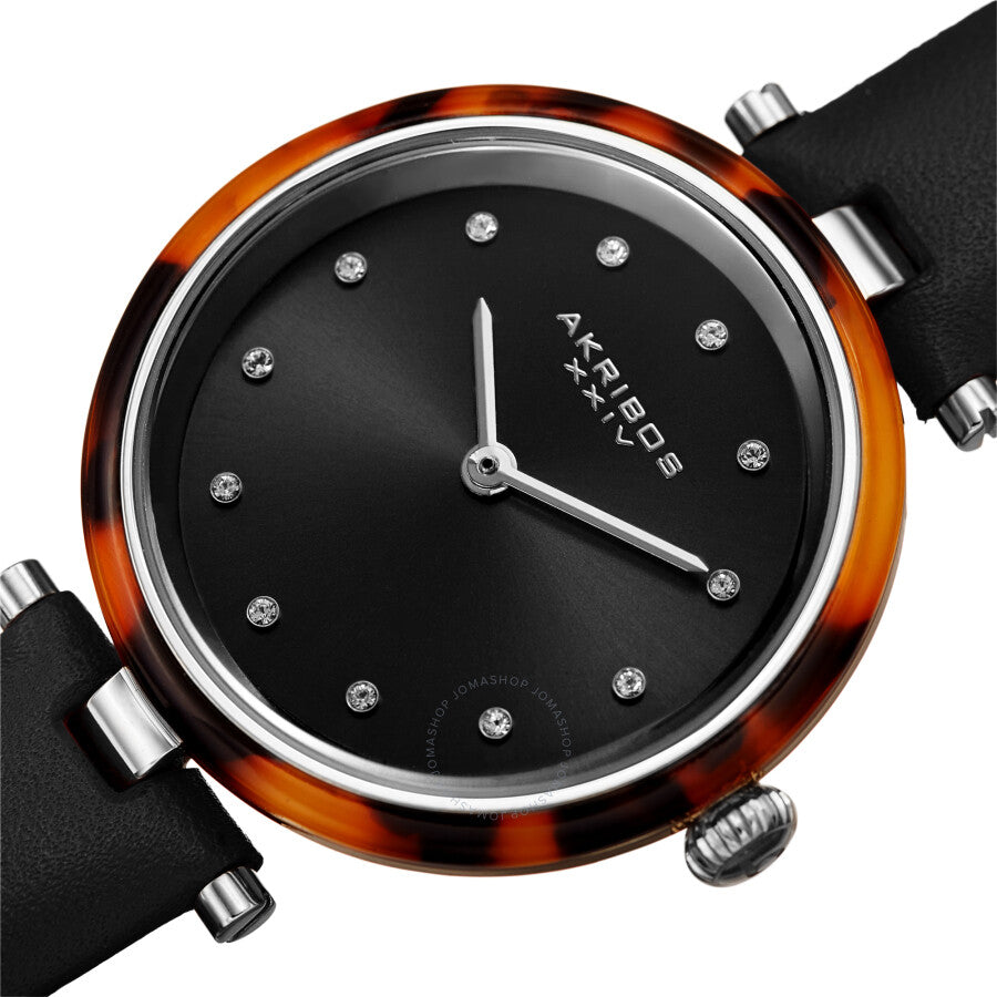 Akribos XXIV Quartz Crystal Black Dial Ladies Watch AK1052BK - Dawson Watches #2