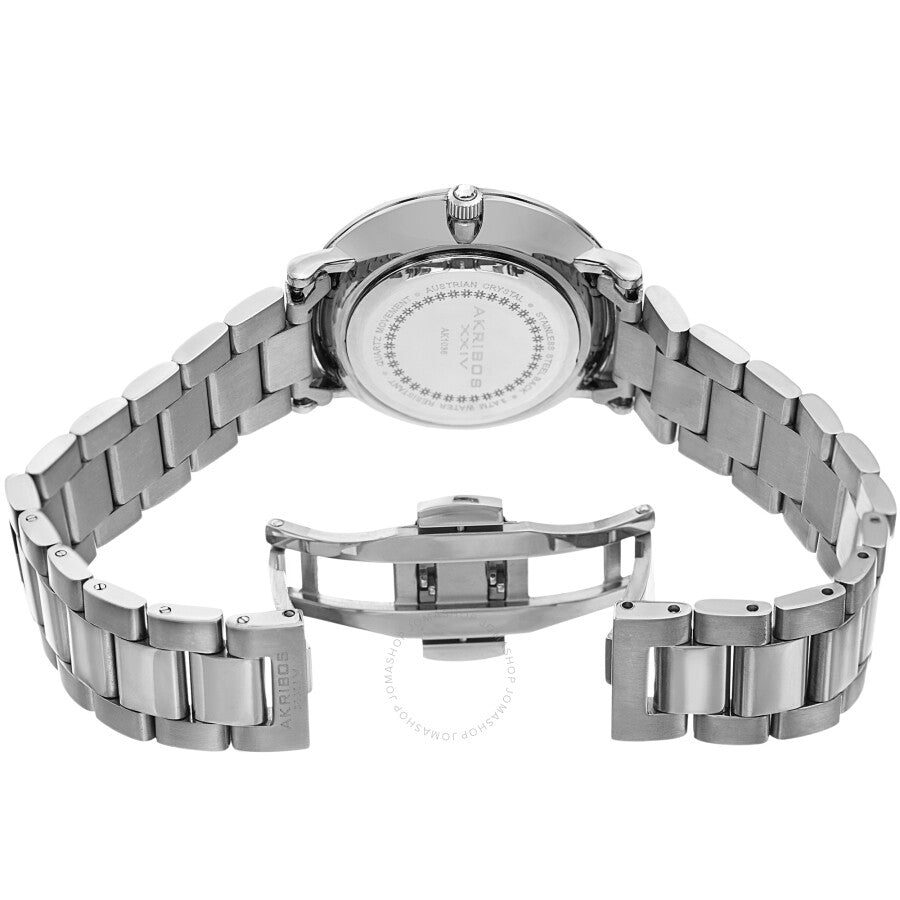 Akribos XXIV Quartz Crystal White Dial Ladies Watch AK1036SS - The Watches Men & Co #4