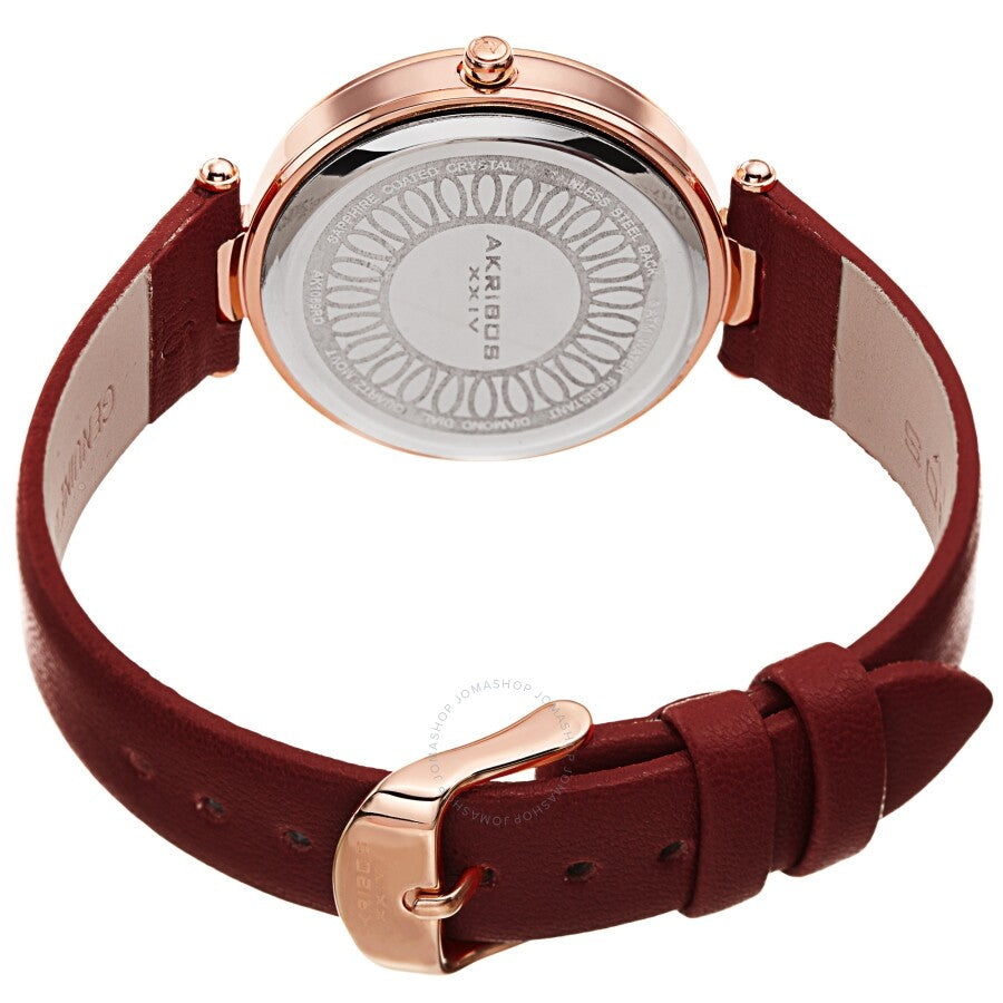 Akribos XXIV Quartz Diamond Red Dial Ladies Watch AK1069BUR - The Watches Men & Co #4