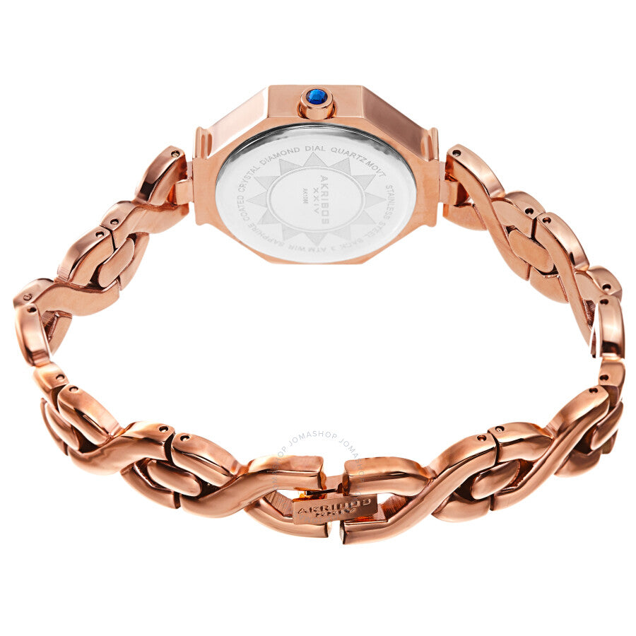 Akribos XXIV Quartz Diamond Rose Gold Dial Ladies Watch AK1086RG - The Watches Men & Co #4