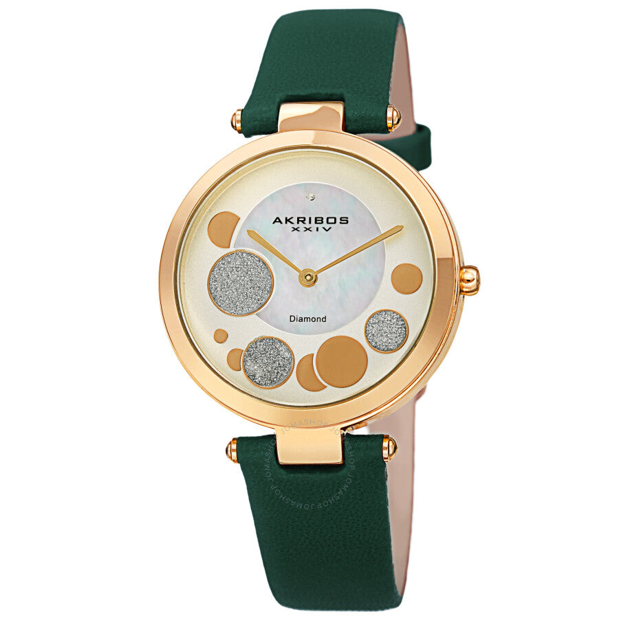 Akribos XXIV Quartz Diamond White Dial Ladies Watch AK1069GN - Dawson Watches