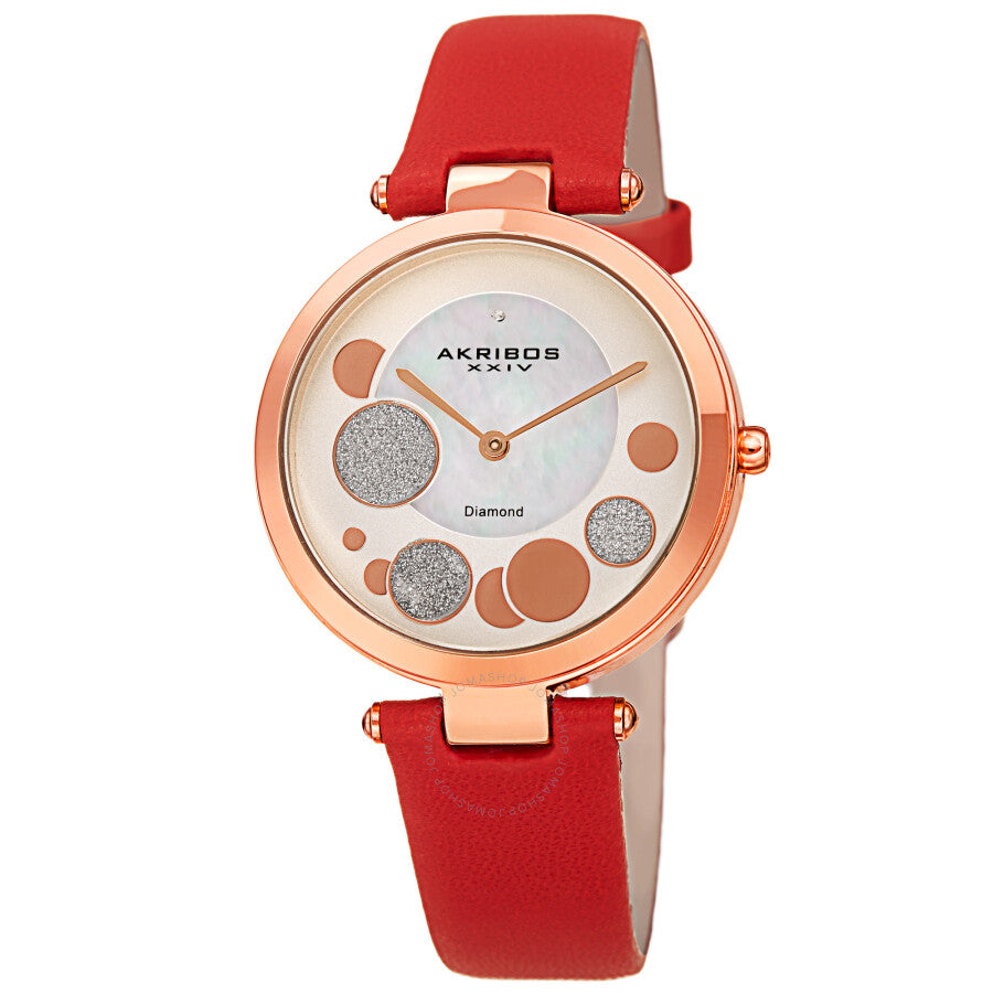 Akribos XXIV Quartz Diamond White Dial Ladies Watch AK1069RD - Dawson Watches