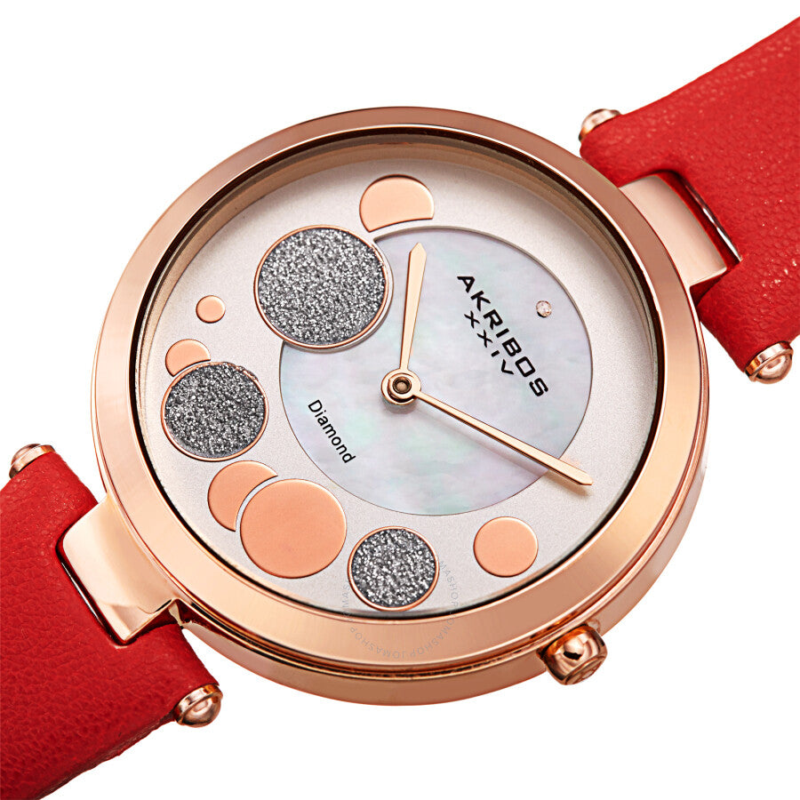 Akribos XXIV Quartz Diamond White Dial Ladies Watch AK1069RD - Dawson Watches #2