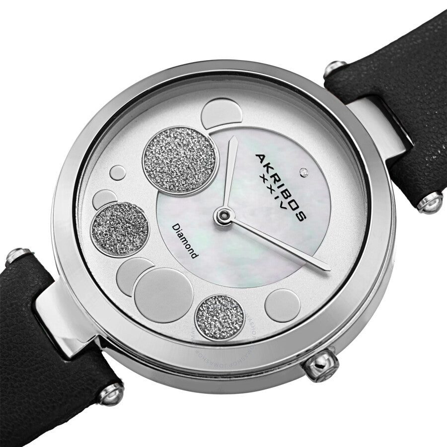 Akribos XXIV Quartz Diamond White Dial Ladies Watch AK1069SSBK - Dawson Watches #2
