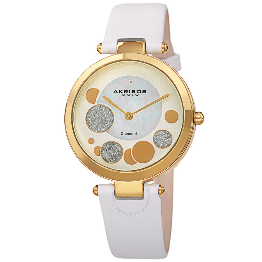 Akribos XXIV Quartz Diamond White Dial Ladies Watch AK1069WT - Dawson Watches