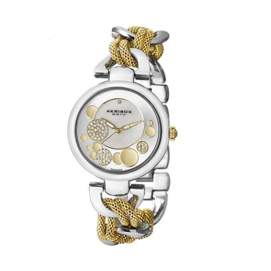 Akribos XXIV Quartz Mother of Pearl Diamond Ladies Watch AK895TTG-BX - Dawson Watches