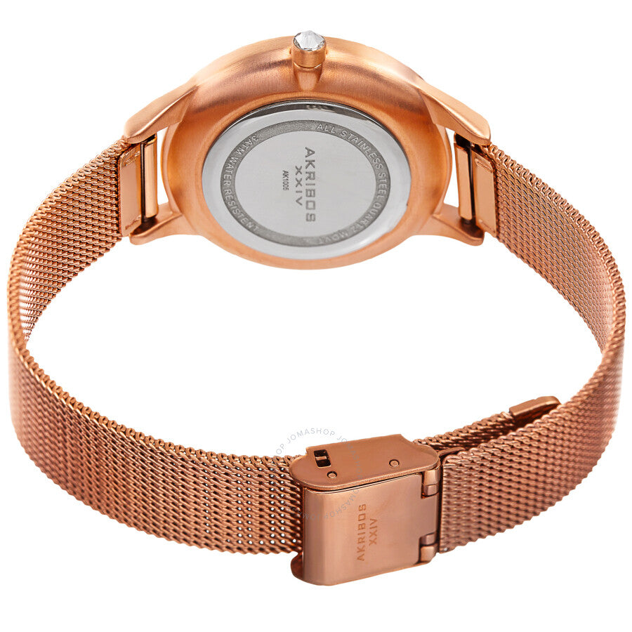 Akribos XXIV Quartz Rose Dial Ladies Watch AK1005RG - The Watches Men & Co #4