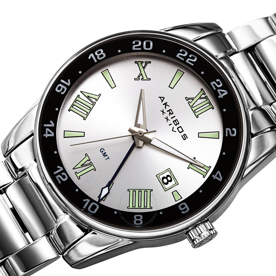 Akribos XXIV Quartz Silver Dial Silver-tone Men's Watch AK1055SS - The Watches Men & Co #2