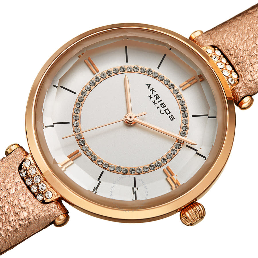 Akribos XXIV Quartz White Dial Ladies Watch AK1116PK - Dawson Watches #2