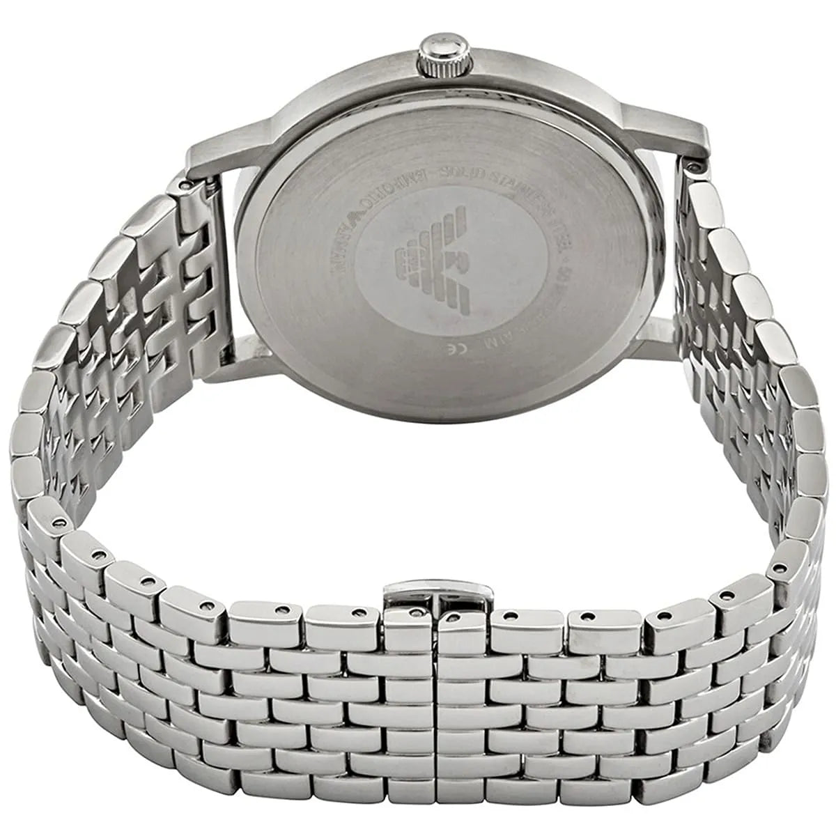 Emporio Armani Kappa Quartz Grey Dial Silver Mesh Bracelet Watch AR11068