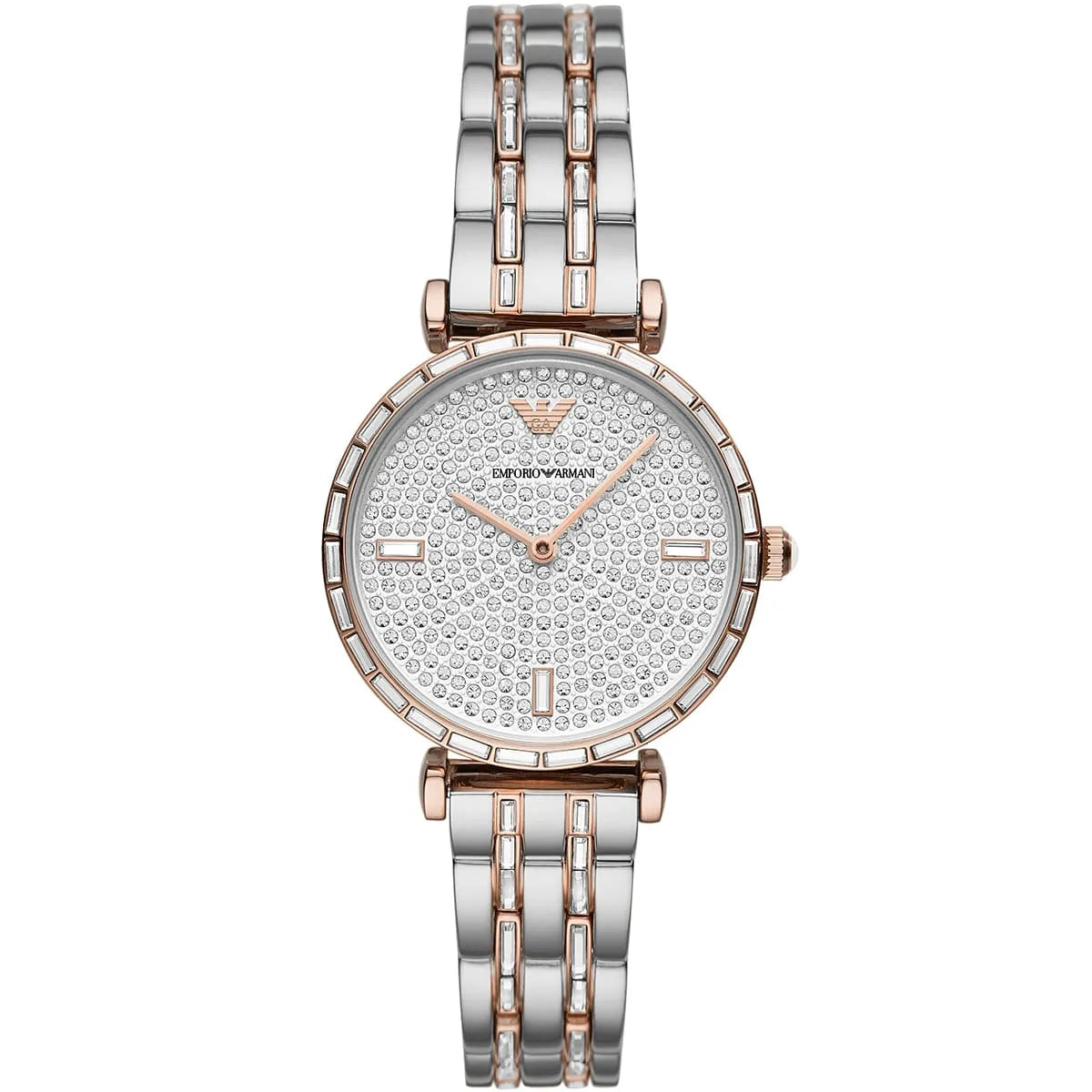 Emporio Armani Gianni T-Bar Quartz Silver Dial Women's Watch - AR11293