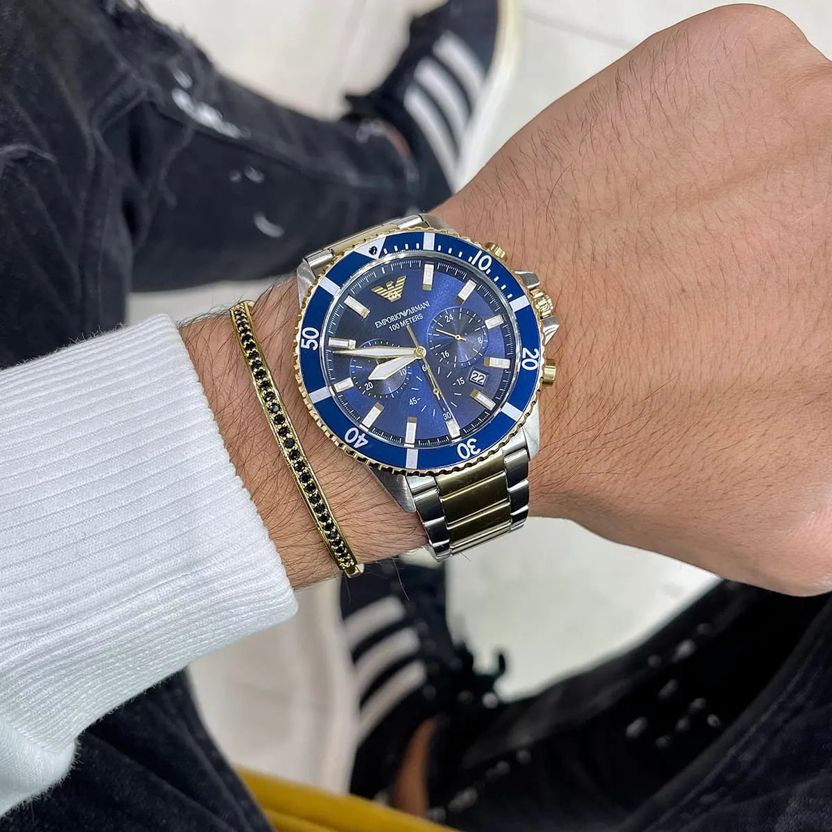 Emporio Armani Diver Chronograph Quartz Blue Dial Watch AR11362