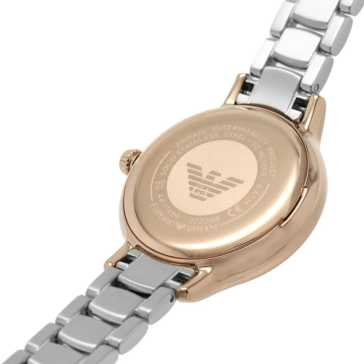 Emporio Armani Cleo White MOP Dial Two-tone Women's Watch - AR11499
