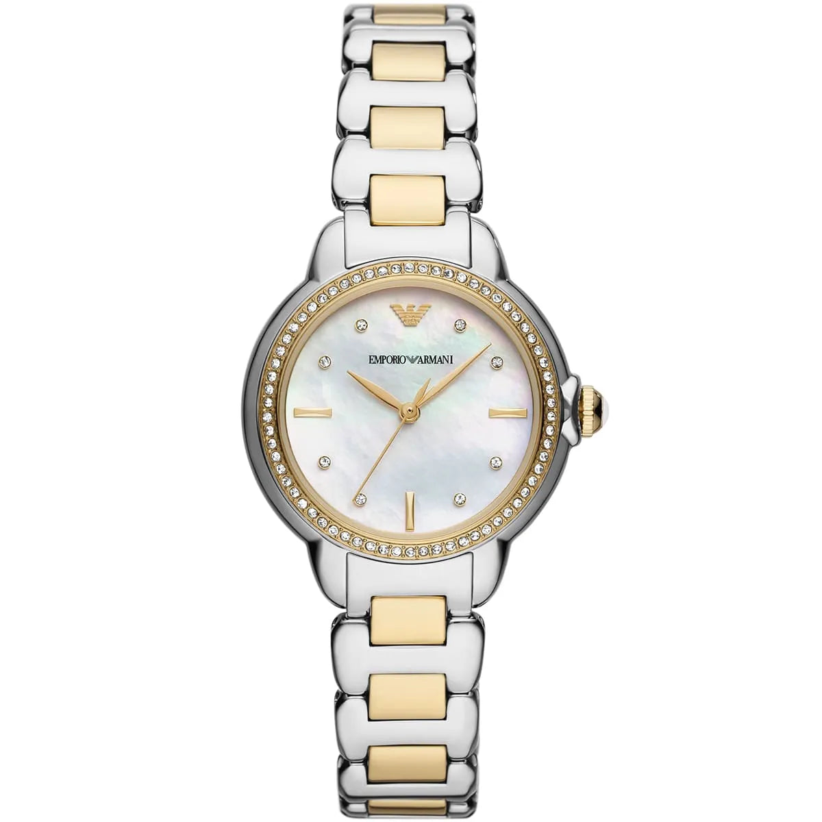 Emporio Armani Mia Quartz Mother of Pearl Dial Two Tone Steel Strap Women's Watch - AR11524