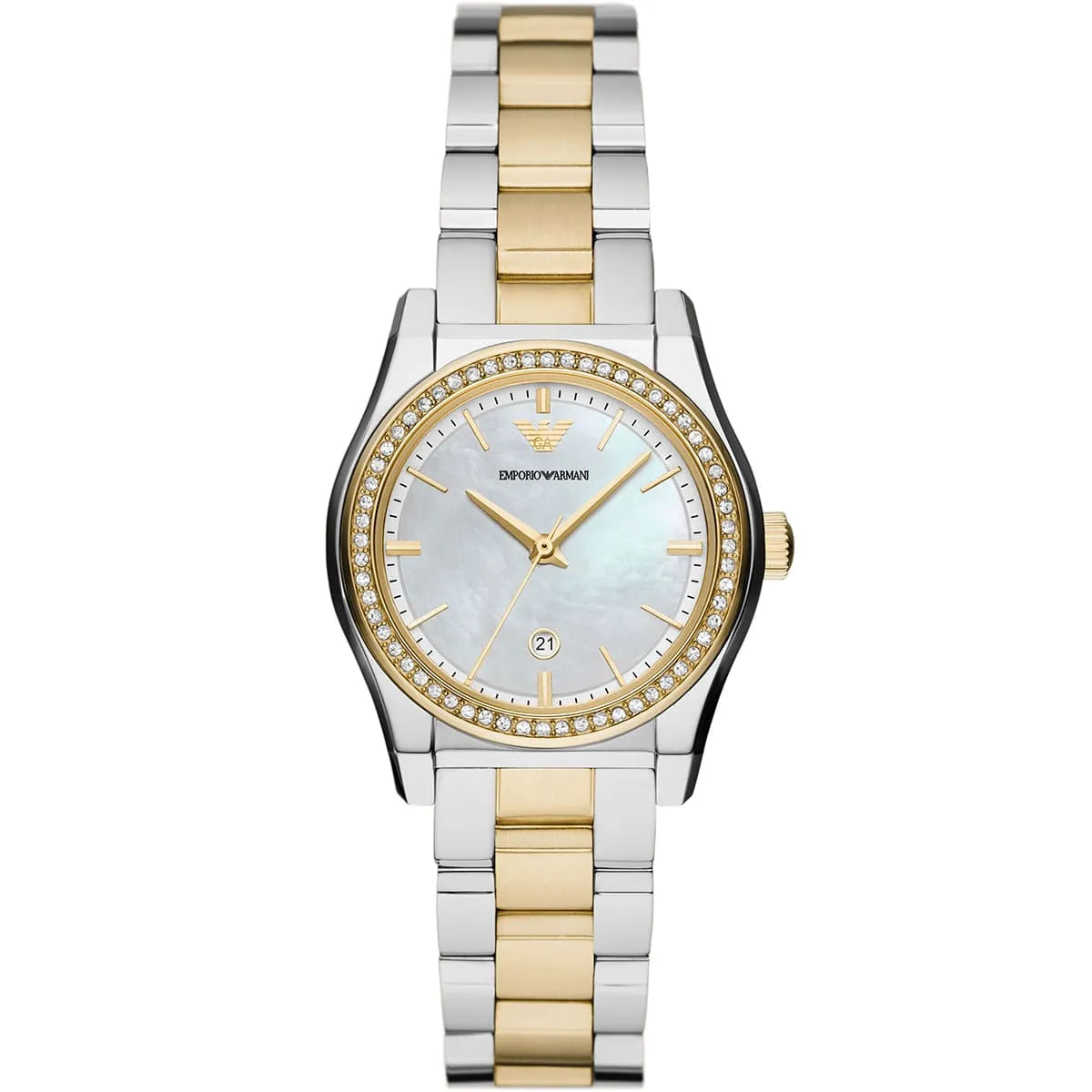 Emporio Armani Federica Mother of Pearl Dial Two Tone Steel Strap Women's Watch - for Women AR11559