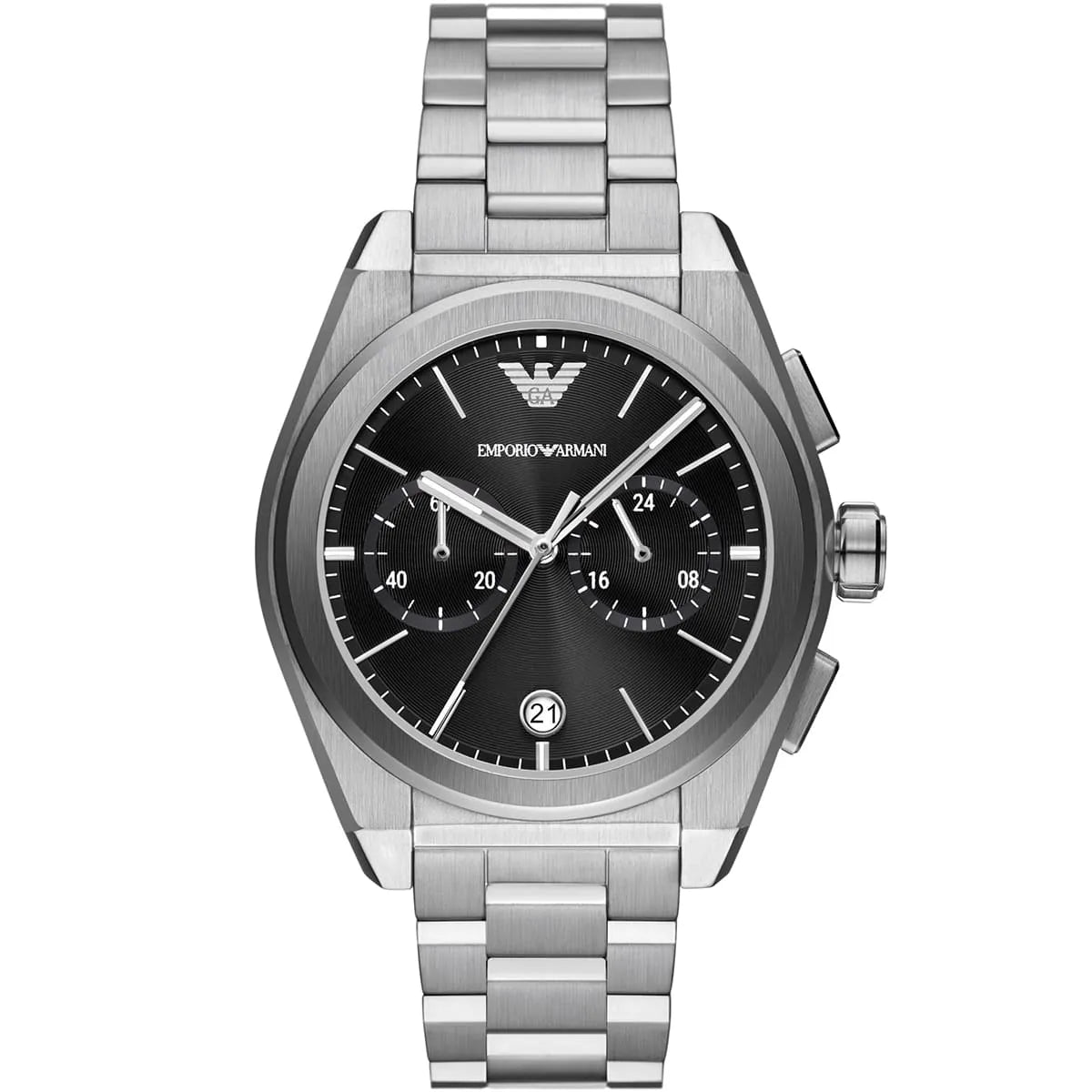 Emporio Armani Federico Chronograph Black Dial Silver Watch - AR11560