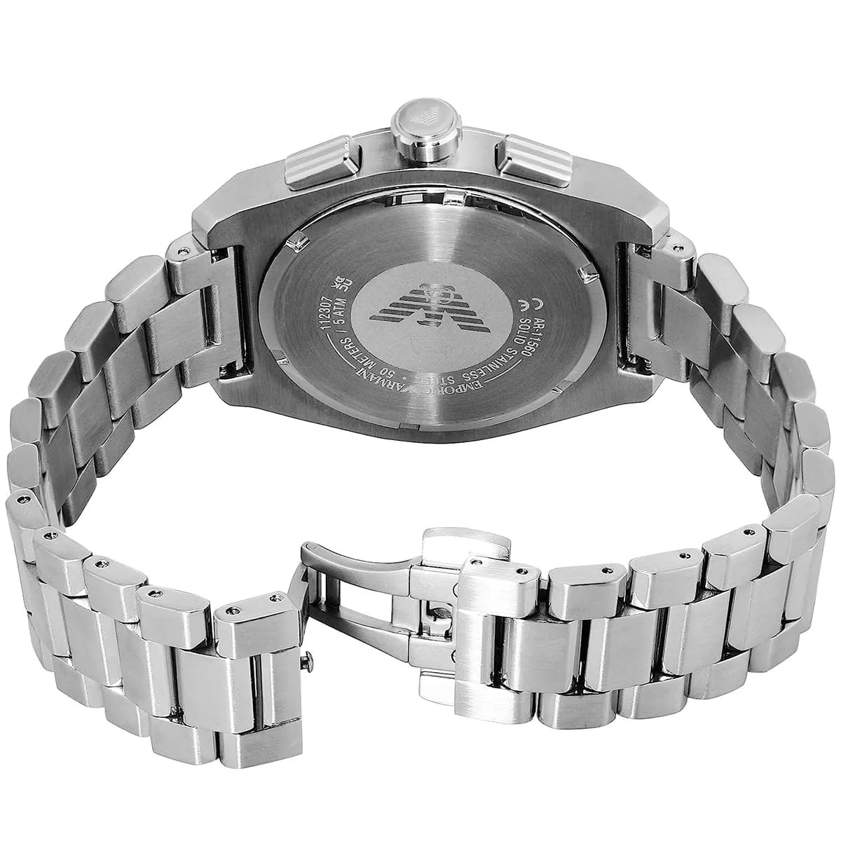 Emporio Armani Federico Chronograph Black Dial Silver Men's Watch - AR11560